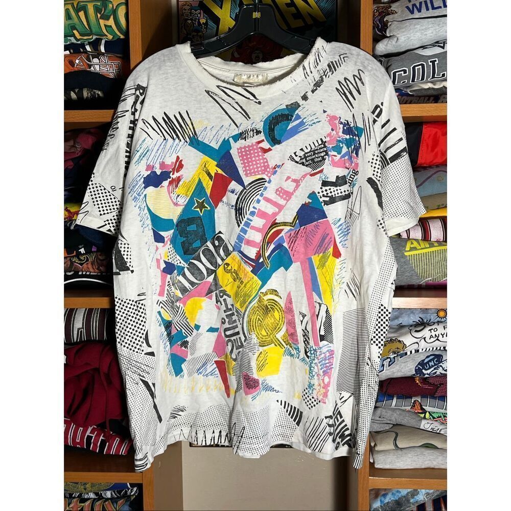 Vintage 90s Barry Shaikor AOP Abstract Art Tee